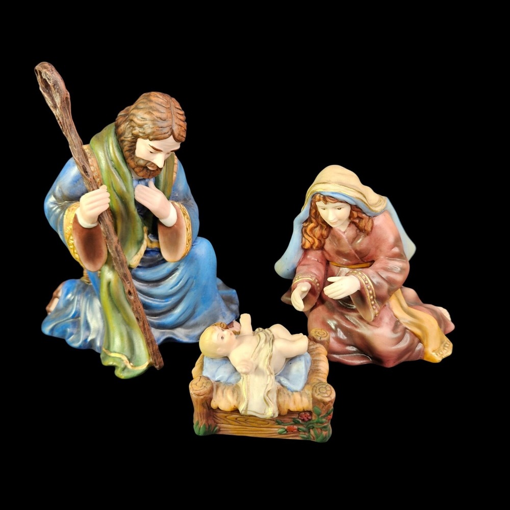 Christmas Nativity Holy‎ Family Mary Joseph Baby Jesus Hawthorne Village Kinkade